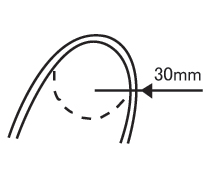 光ケーブル　最小折曲半径　30mmの図 | フジパーツ